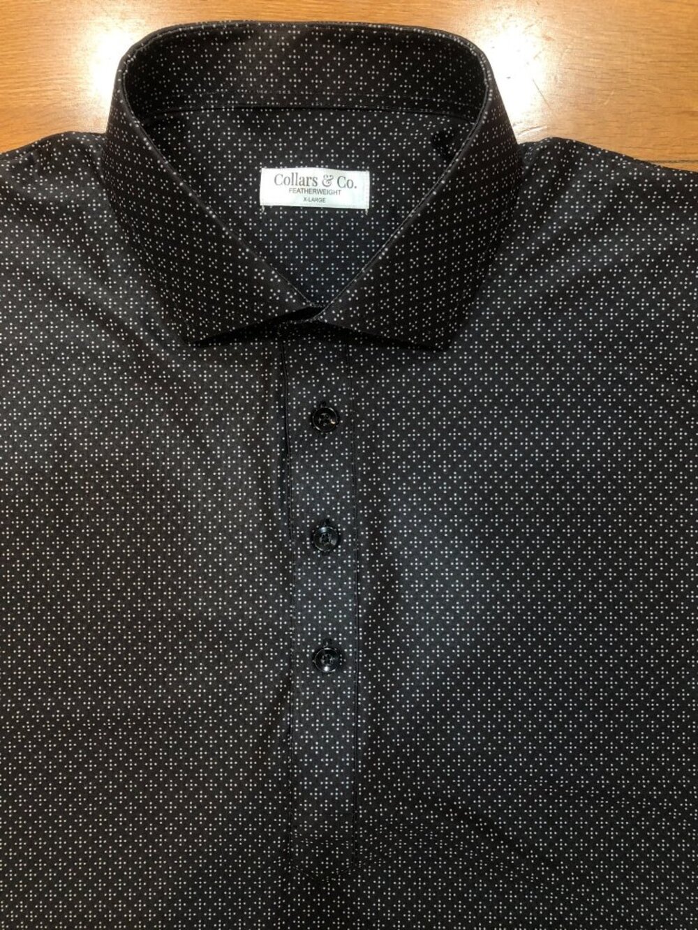 Collars & Co Featherweight Matrix Dress Collar Flex Performance Polo Shirt Sz XL - Picture 2 of 8